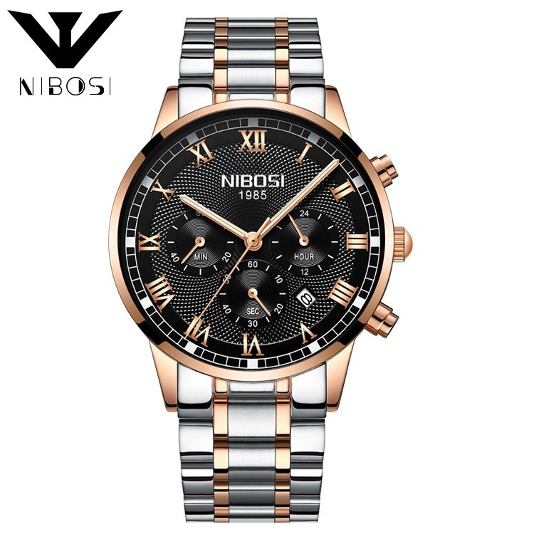 [ xả kho ] ĐỒNG HỒ NAM NIBOSI 2339 DÂY THÉP CAO CẤP, MẪU MỚI 2018