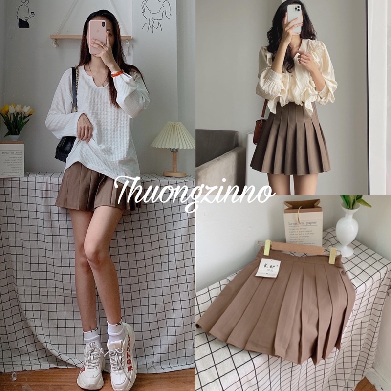 Chân váy tenis màu Tây hot Chân váy xếp li dáng xoè