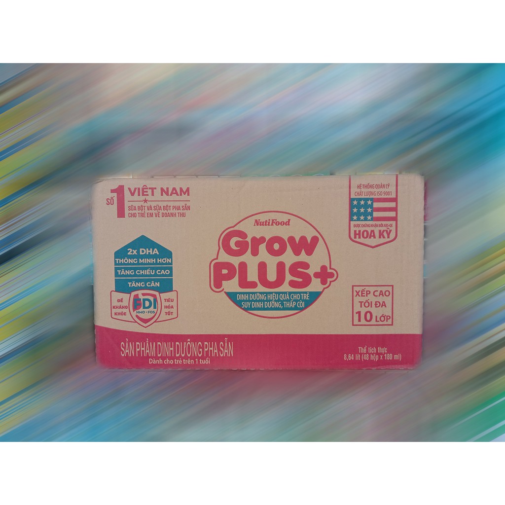 Sữa bột pha sẵn Grow Plus đỏ Nuti 180ml - Mẫu mới gấp 2 DHA