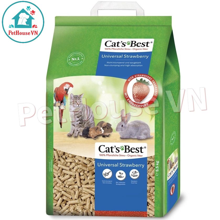 Cát Gỗ Vệ Sinh Cho Mèo Và Thú Cưng - CAT'S BEST UNIVERSAL 5.5KG  Nhập Khẩu Đức