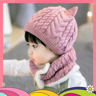 Set nón và khăn choàng cổ tai mèo cao cấp dễ thương cho bé - n125