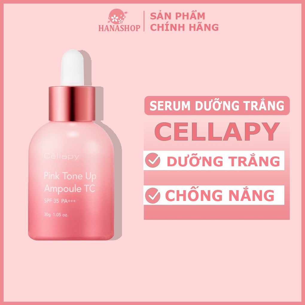 Serum Chống Nắng Dưỡng Trắng Da Căng Bóng CELLAPY Pink tone up - 30ml