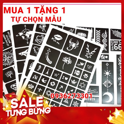 [SALE  HOT TẶNG 100 KHUÔN] Mực Xăm Tạm Thời TẶNG NGAY 1 bảng khuôn A4 từ 35-100 khuôn