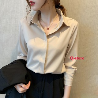 Sơ mi công sở nữ dài tay dáng suông nhẹ