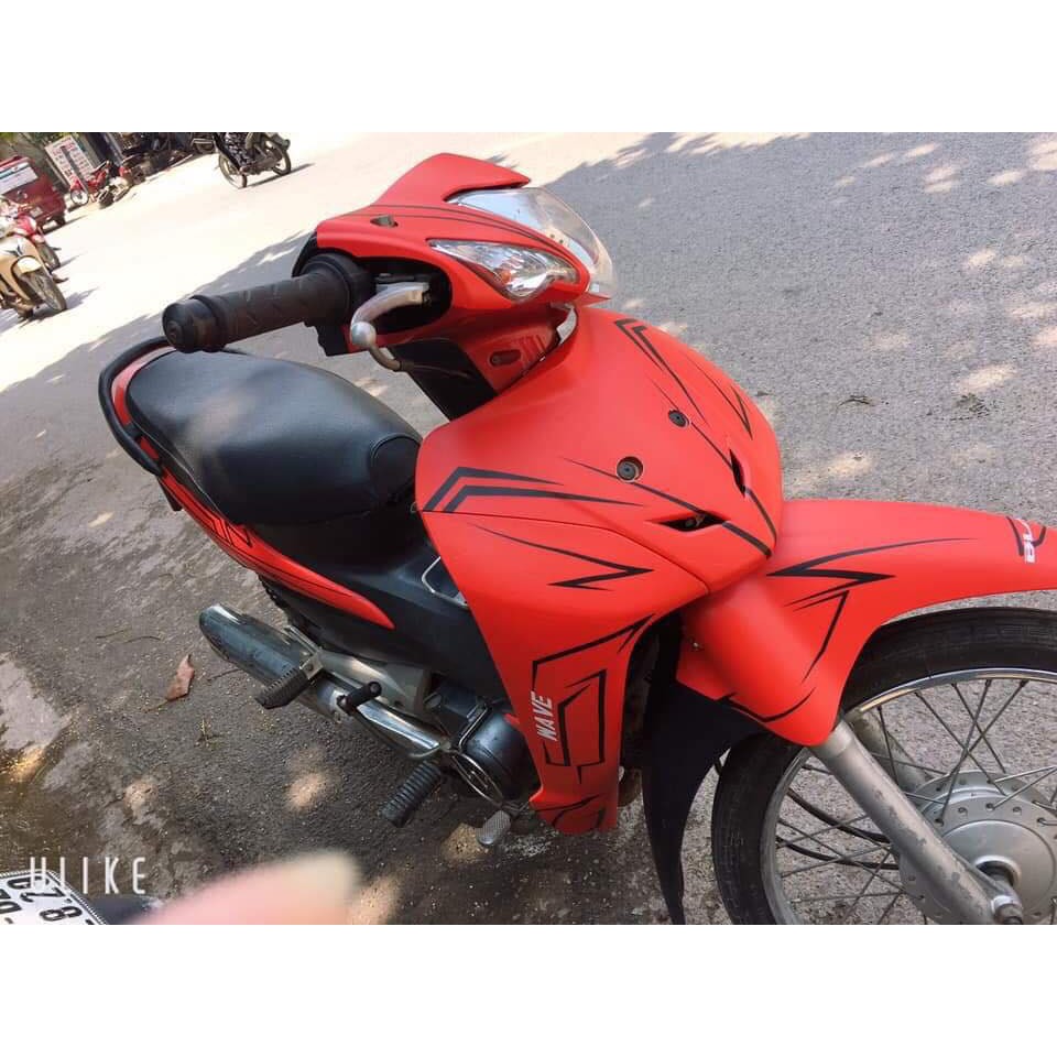 Tem Trùm Wave Đỏ Nhám Chỉ Đen