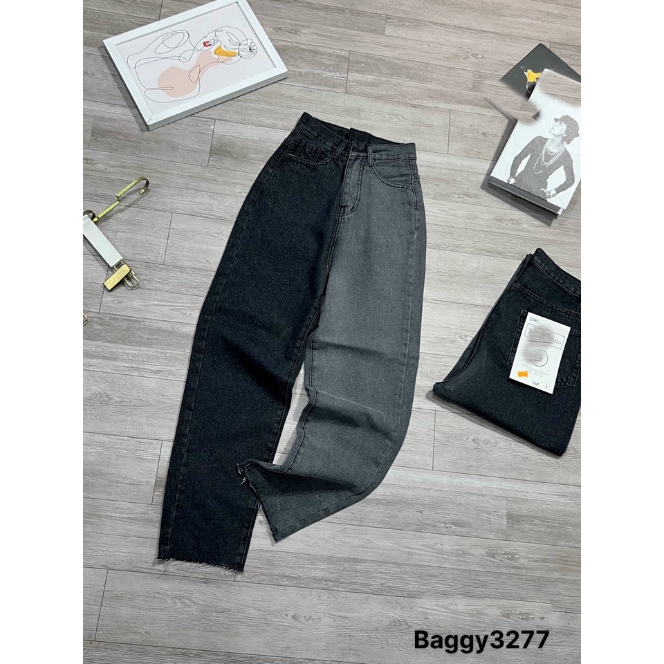 [ VIDEO+FREESHIP ] QUẦN BAGGY JEANS NỮ LƯNG CAO LAI TUA 2 ỐNG 2 MÀU XÁM ĐẬM XÁM NHẠT MỀM MỊN DÀY DẶN CHỐNG UV NITIQC