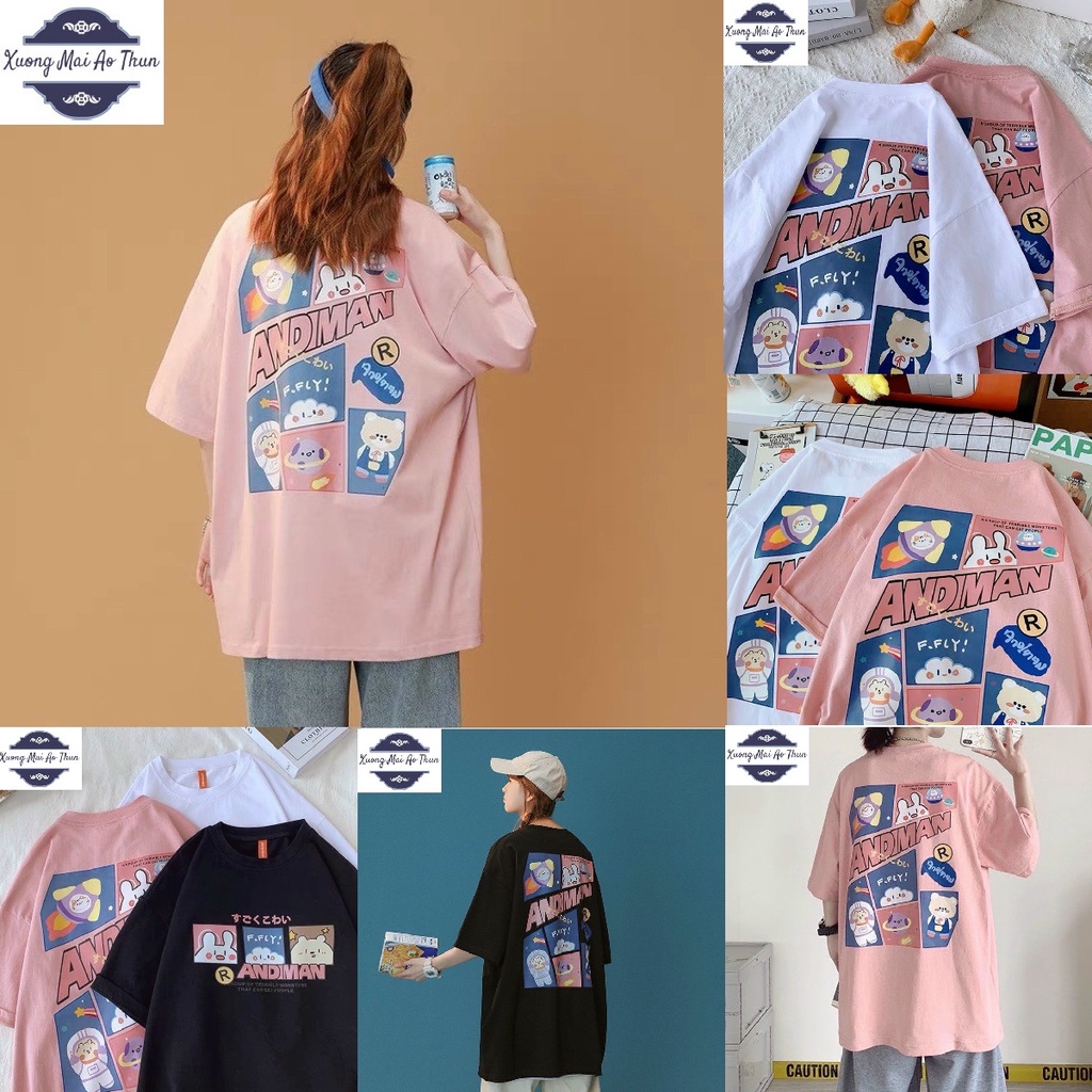 Áo thun unisex -andiman và ô vuông sau lưng- Sỉ số lượng lớn