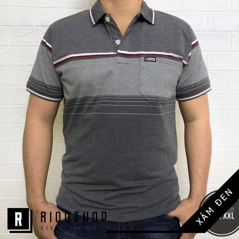 Áo thun Polo nam có túi trung niên cổ bẻ vải cá sấu Cotton xuất xịn, chuẩn đẹp, nhiều màu | BigBuy360 - bigbuy360.vn