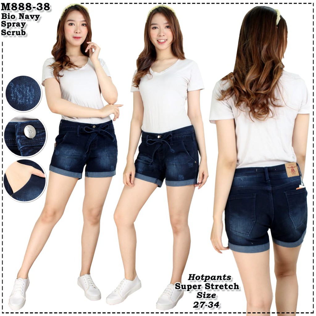 Quần Jeans Nữ Dài Lưng Thun Cột Dây Thời Trang