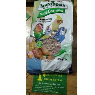 CÁM TRỨNG MANITOBA Pate Carnival DÀNH CHO CÁC DÒNG VẸT NHỎ (gói 400g)