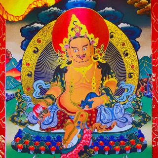 Hoàng Thần Tài Dzambala Thangka ( 60cm)