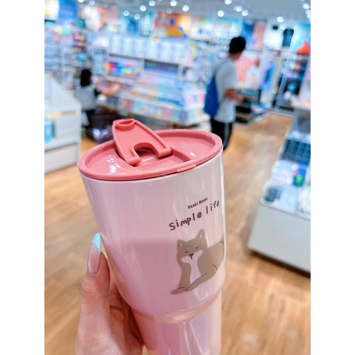 Ly Moshi Thái lan Bình nước có nắp, Cốc đựng nước 750ml kèm túi dễ thương