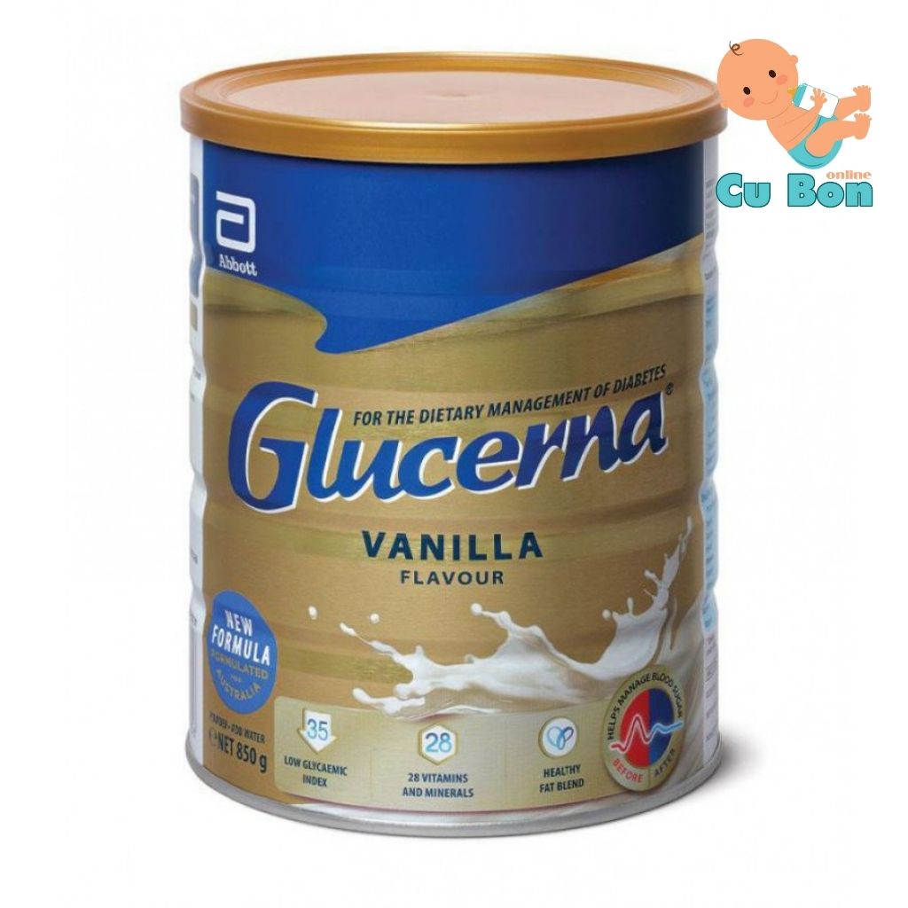 [mẫu mới 2022] Sữa tiểu đường Glucerna 850g hương Vani Của Úc dành cho người tiểu đường ăn kiêng date mới nhất