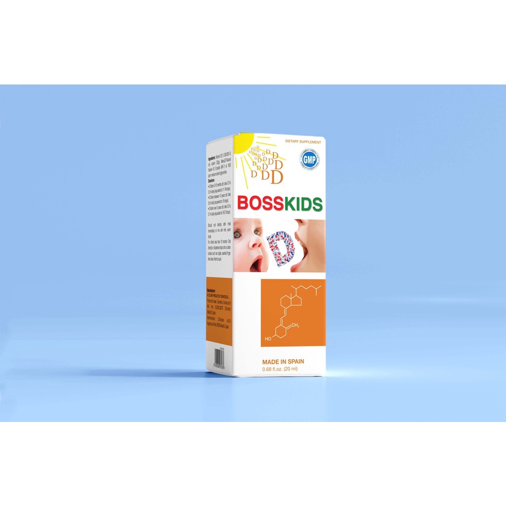 Vitamin D3 K2 Bosskids giúp bé chắc khỏe xương, cao lớn, nhanh mọc răng I Nhập khẩu Tây Ban Nha I Giá rẻ nhất phân khúc