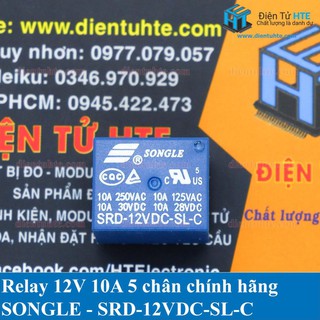 Relay 12V 10A 5 chân SRD-12VDC-SL-C chính hãng SONGLE [HTE-PLK-CN2]