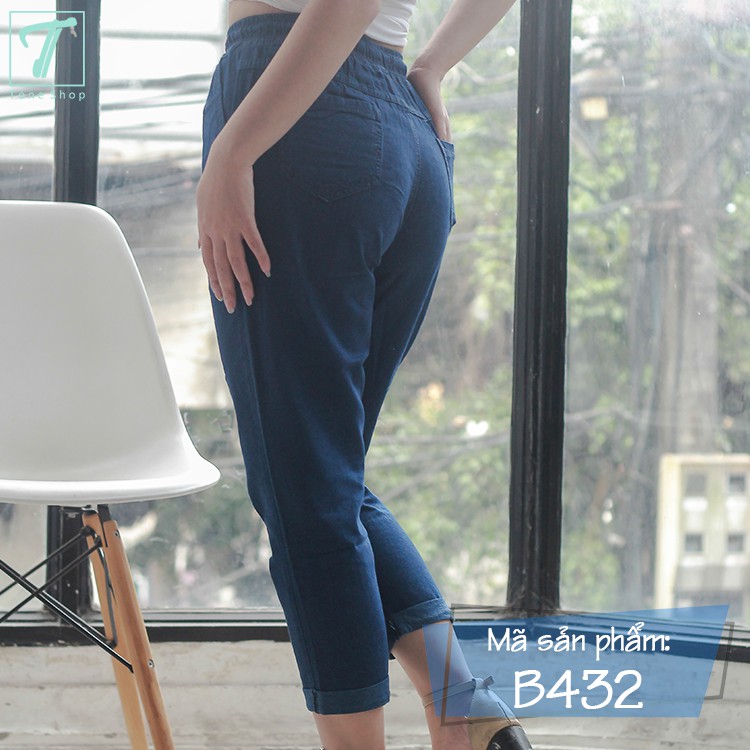 Quần baggy jeans cho nữ  ống lửng - Đẹp xinh rẻ - Tone shop