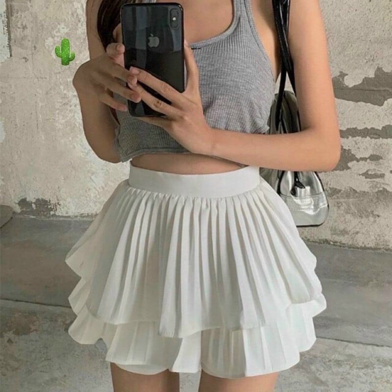 Chân váy xếp ly 2 tầng chống nhăn có quần trong Lưng cạp cao siêu HOT - Kim Dung Fashion Store