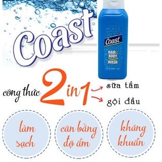 ❤️  [Quận 3] Sữa tắm gội Coast 2in1 Hair Body Wash Mỹ 946ml, sạch thơm mềm da [Sữa tắm gội Nam]