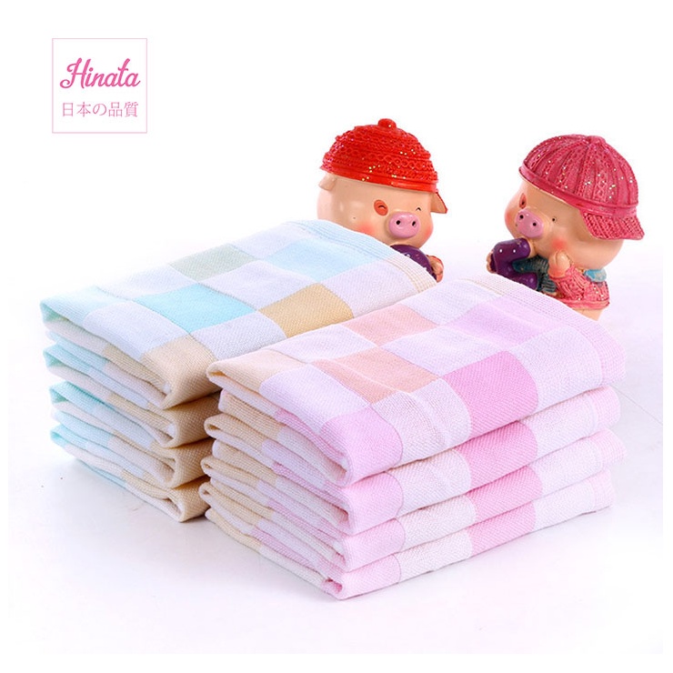 Combo 5 khăn gạc HINATA - 100% cotton, Mềm mại an toàn cho da trẻ em KG05