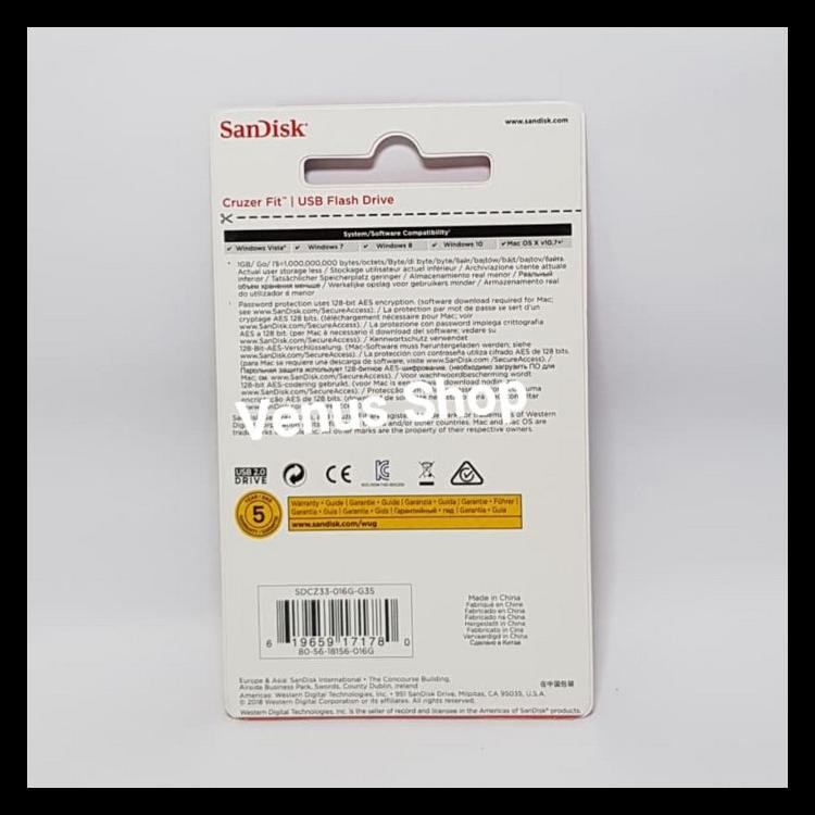 Ổ Đĩa Flash Sandisk 16gb Cruzer Fit Cz33 / 16gb Cz 33 Code 1112 | BigBuy360 - bigbuy360.vn