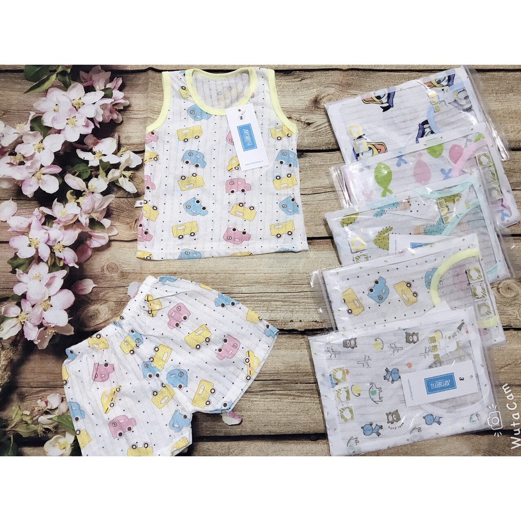 bộ cotton giấy 3 lỗ tặng kèm vòng dâu tằm