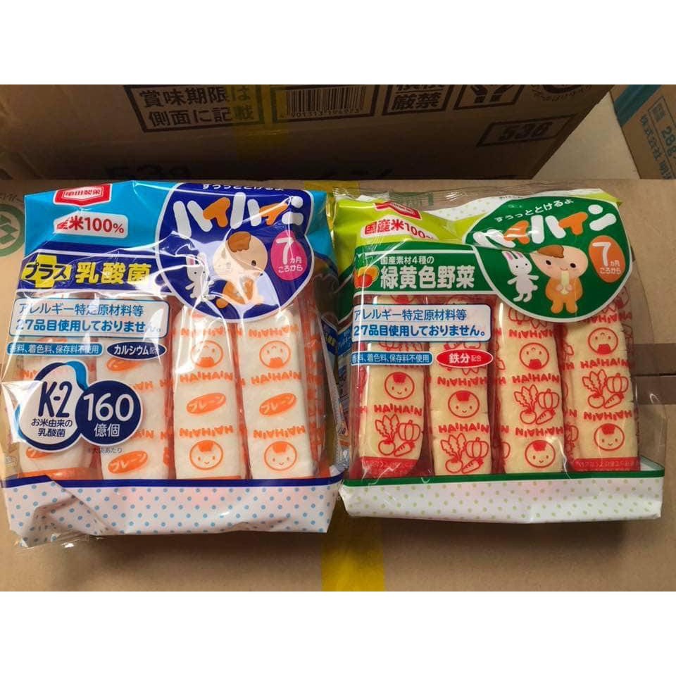 Bánh gạo tươi Haihain Nhật cho bé từ 7 tháng vị sữa và rau củ