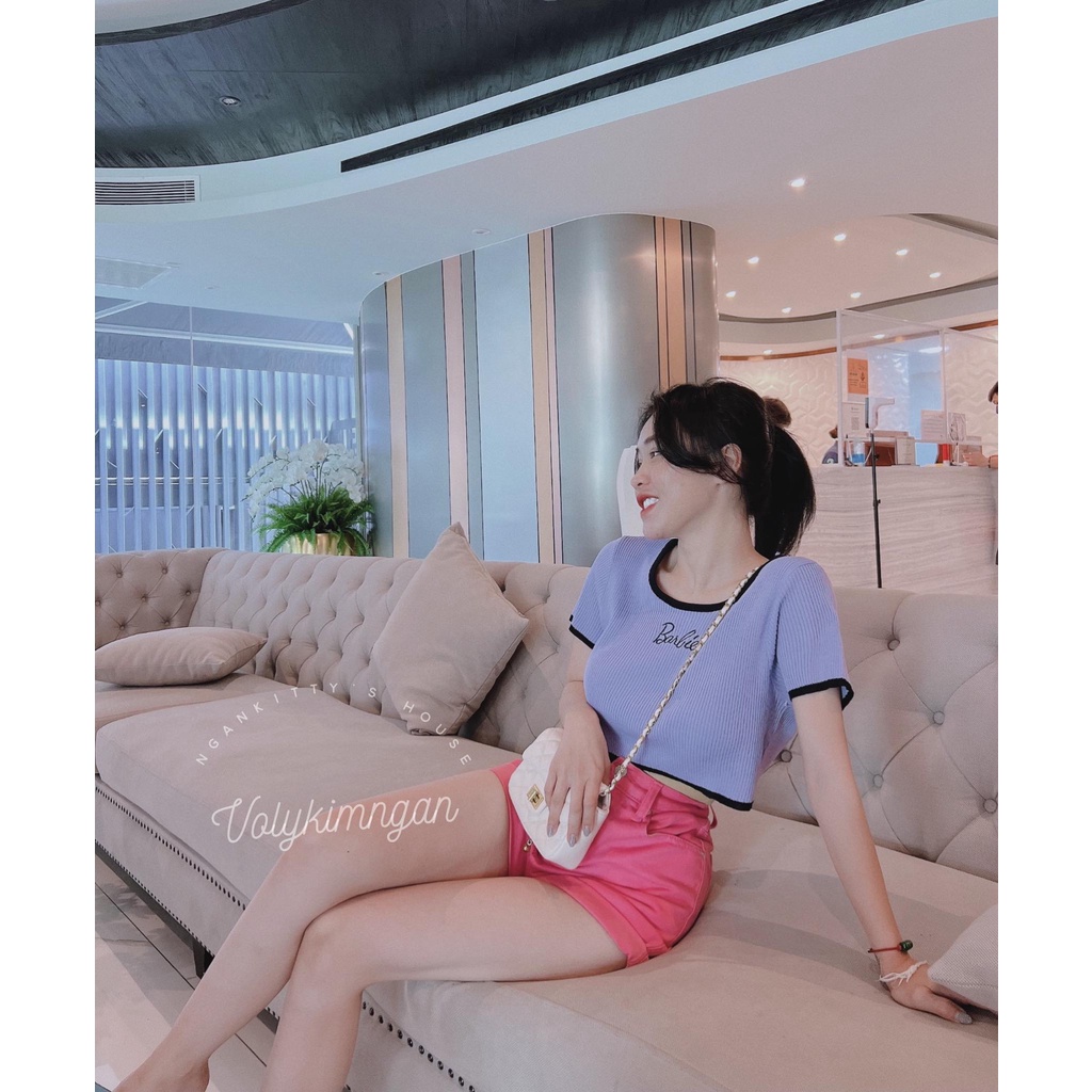 Áo croptop barbie viền TL