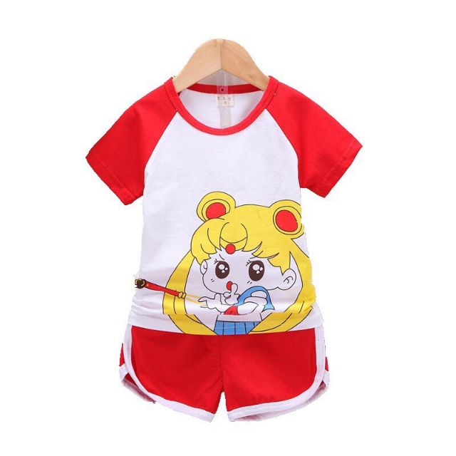 Bộ Cộc Tay Bé Gái FREE SHIP Quần Áo Trẻ Em Mùa Hè Cotton M38