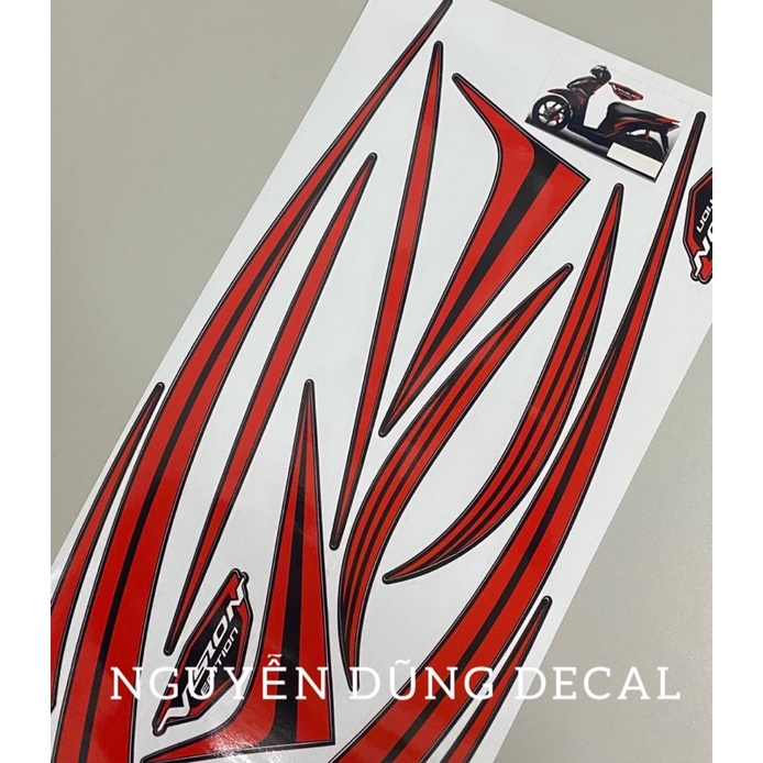 Tem chế nguyên bộ cho xe Vision màu đỏ đen_ Nguyễn Dũng Decal