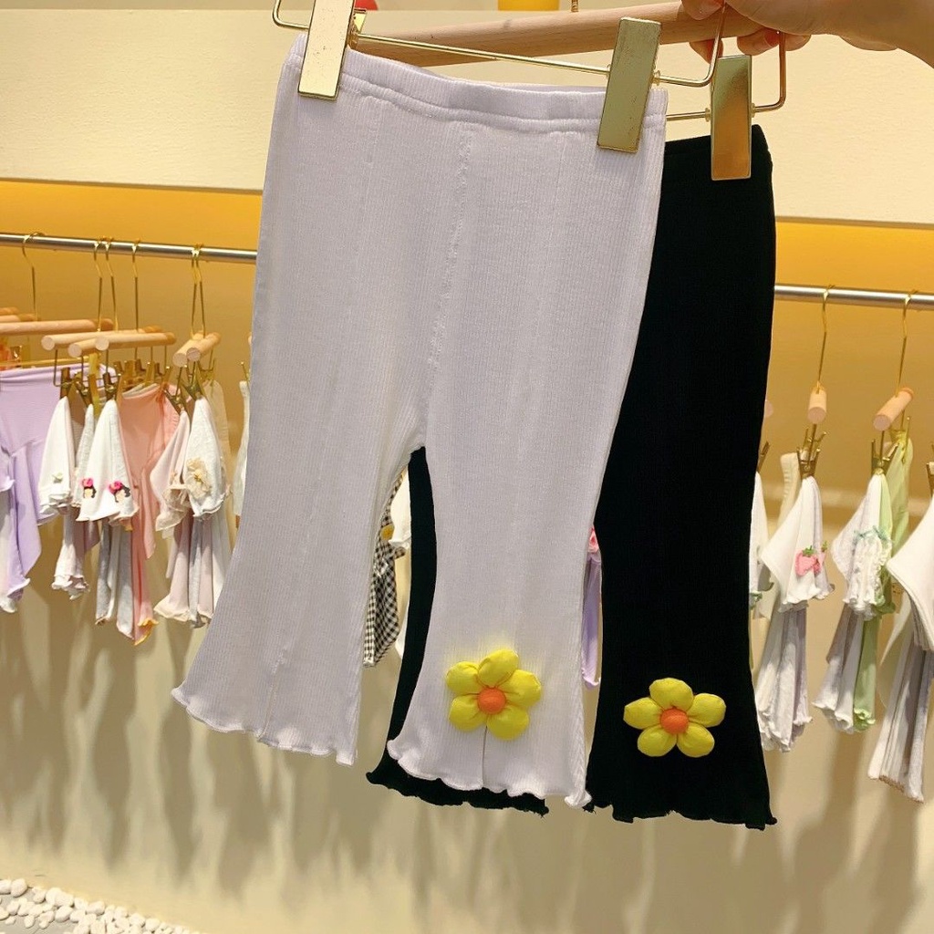 Quần Ống Loe Hoa Mỏng Co Giãn Thời Trang Mùa Hè Hàn Quốc Hàng Mới 2022 Dành Cho Bé Gái