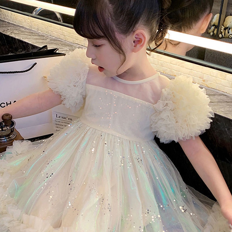 Đầm Công Chúa Mori 100-150 Size Phối Lưới Màu Gradient Phong Cách Mới 2022 Cho Bé Gái