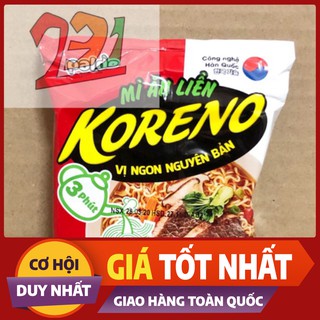Túi Mỳ Ăn Liền Koreno Up 3 Phút Vị Bò Cay 75g, mì ăn liền sợi nhỏ