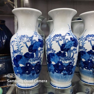 Lọ lục bình cỡ trung vẽ sen, rồng phượng