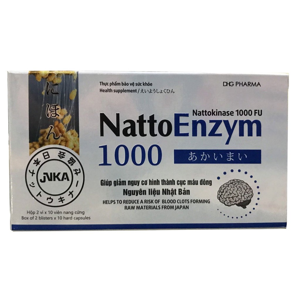 NattoEnzym 1000 – Hỗ trợ hoạt huyết dưỡng não, giảm nguy cơ tai biến đột quỵ (20 viên)