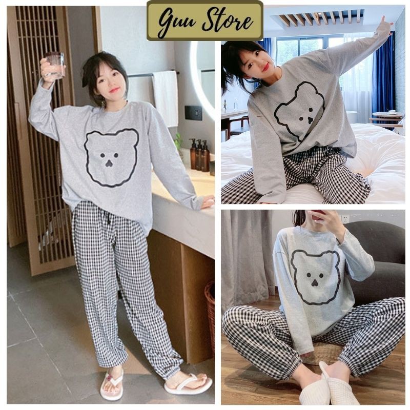 Đồ Bộ Nữ Thun Mềm Họa Tiết Hoạt Hình Cute Guu DN14