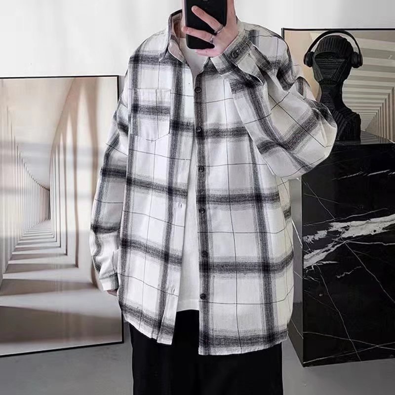 Áo Sơ Mi Nam Caro Phong Cách Vintage Cho áo sơ mi nữ form rộng áo sơ mi nhung tăm nữ áo sơ mi nam caro dài tay