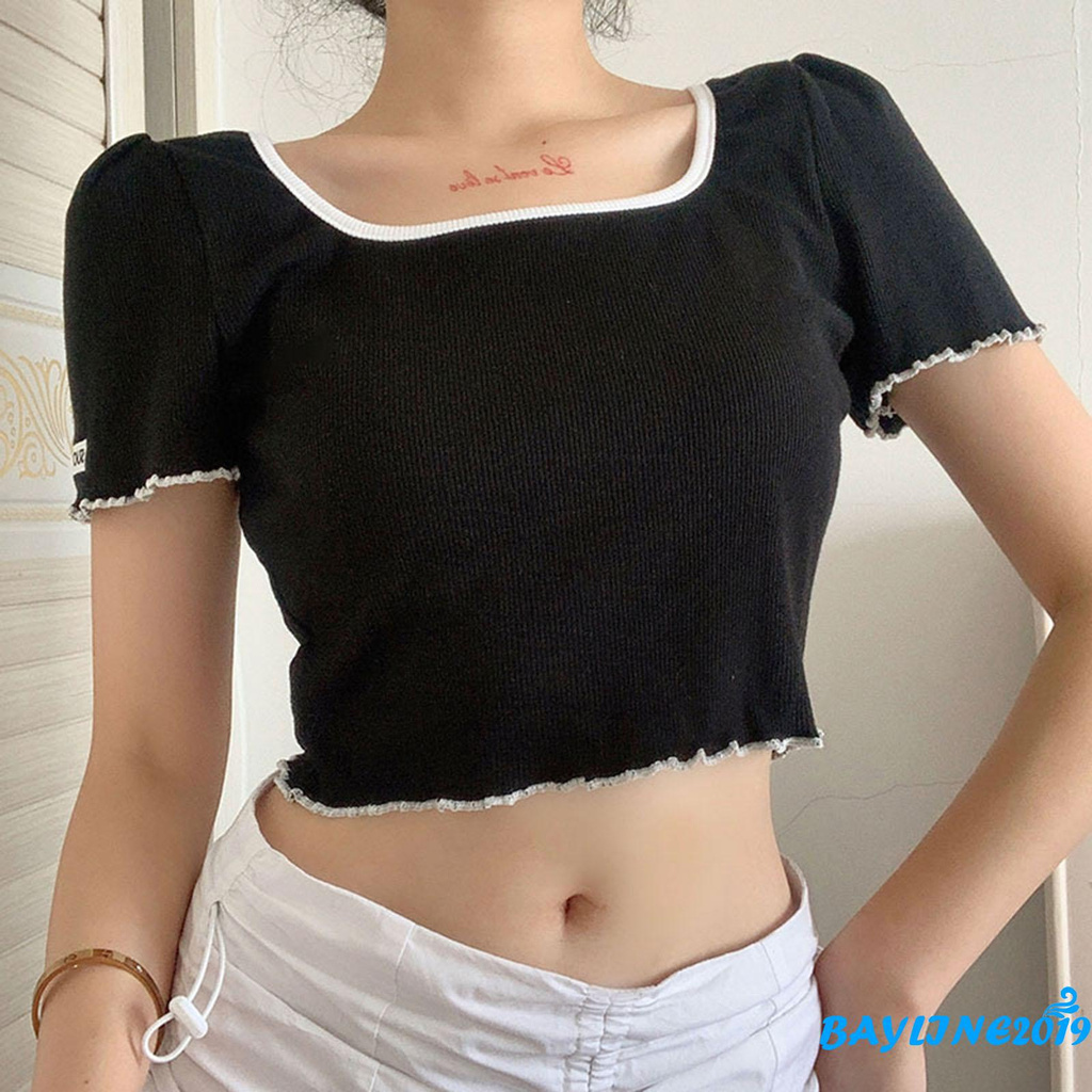 Áo Thun Lửng Ngắn Tay Quyến Rũ Dành Cho Nữ | BigBuy360 - bigbuy360.vn