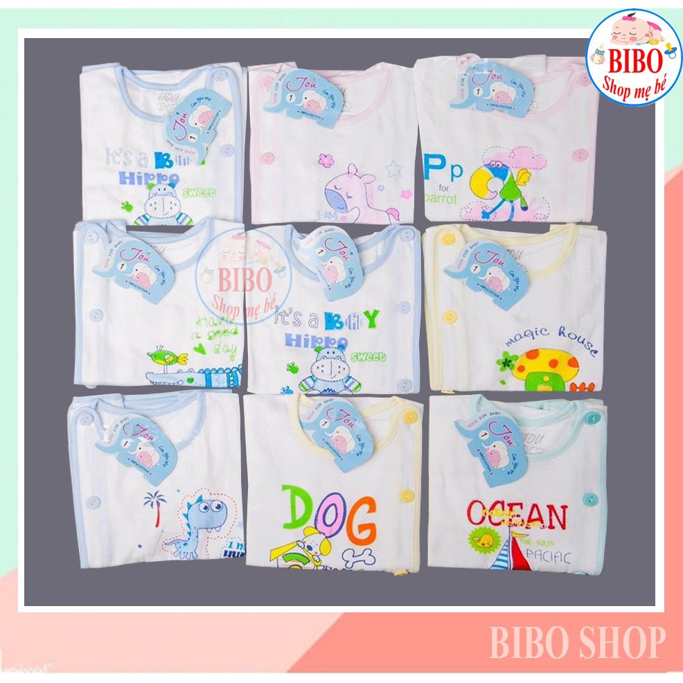 (Chất đẹp)Combo 5 Áo Sơ Sinh Bác Sĩ Tay Ngắn Tay dài Trắng Jou cho Bé Trai/ Bé Gái  vải cotton 100% mịn mát