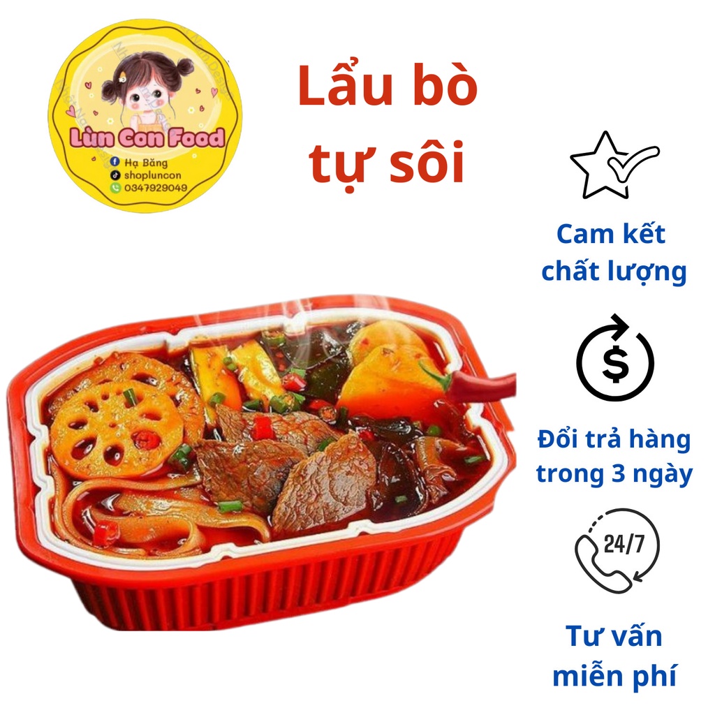 LẨU TỰ SÔI TRÙNG KHÁNH ❤FREESHIP❤ LẨU THỊT BÒ TỰ SÔI - Lùn Con Food