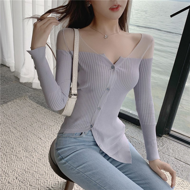 NEW Áo Len Nữ Dáng Ôm Màu Trơn Gợi Cảm Thời Trang Mùa Thu 2020 | BigBuy360 - bigbuy360.vn