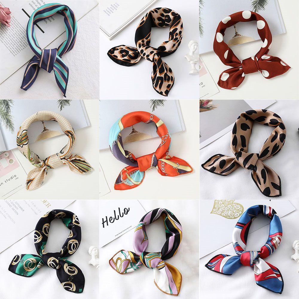 Khăn Choàng Cổ Vuông Bằng Lụa In Họa Tiết Thời Trang Dành Cho Nữ