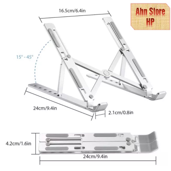 Giá đỡ laptop/notebook MC N3 xếp gọn di động bằng hợp kim nhôm cao cấp kèm túi đựng, hỗ trợ tản nhiêt