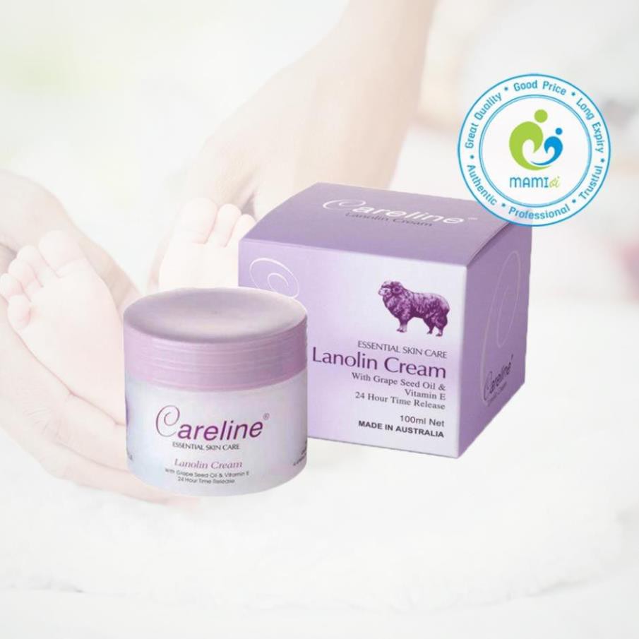 Kem dưỡng da (100ml) mỡ cừu (tím), nhau thai cừu (cam) cho mọi lứa tuổi Careline Lanolin/Placenta Cream, Úc