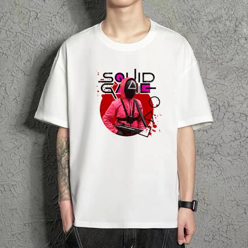 💖HOT HOT💖 BST ÁO THUN HÌNH Squid game korean series white T-shirt unisex trendy tee | BigBuy360 - bigbuy360.vn