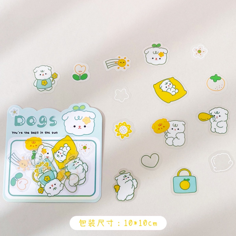 Bộ 30 Sticker Nhãn Dán Hoạt Hình Thú Cưng Không Thấm Nước