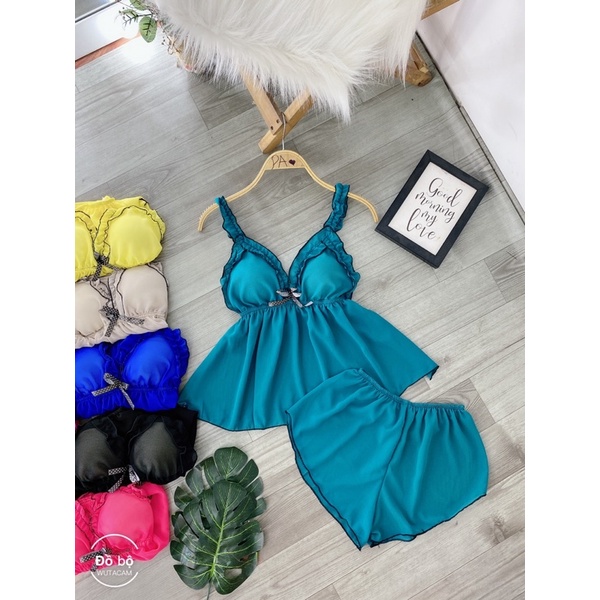Đồ ngủ sexy gợi cảm, bộ ngủ hai dây sexy cánh tiên có mút ngực, đồ bộ nữ mùa hè - Phươngalice shop