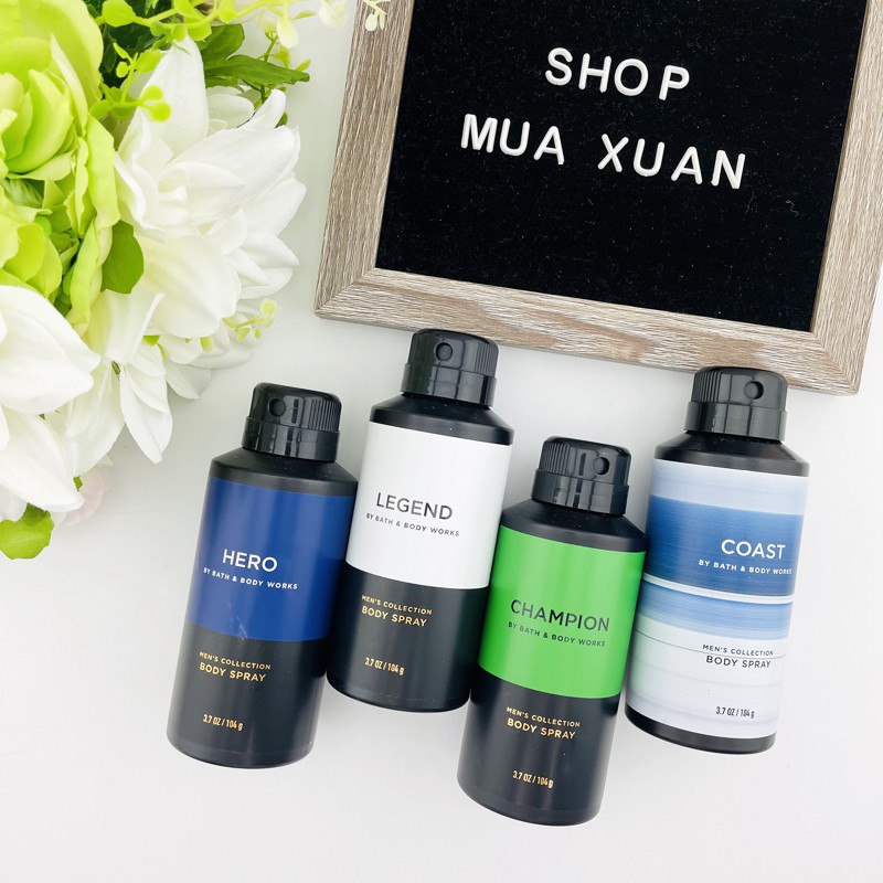 Xịt khử mùi toàn thân Bath &amp; Body Works Men's Collection nhiêu mùi, 104g