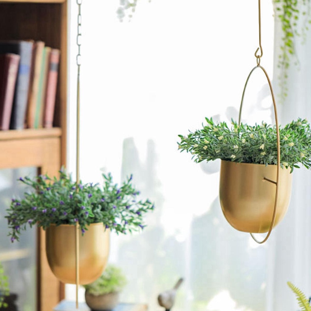 Chậu Hoa Treo Tường &amp; Trần Nhà Bằng Kim Loại Trang Trí Nội Thất