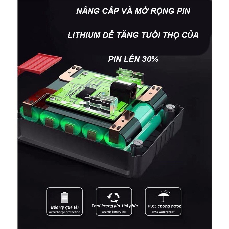 Máy rửa xe, vệ sinh, tưới hoa cầm tay dùng pin 24V–Áp lực mạnh, pin sạc bền bỉ - dễ sử dụng - Công suất 280W 1634SP