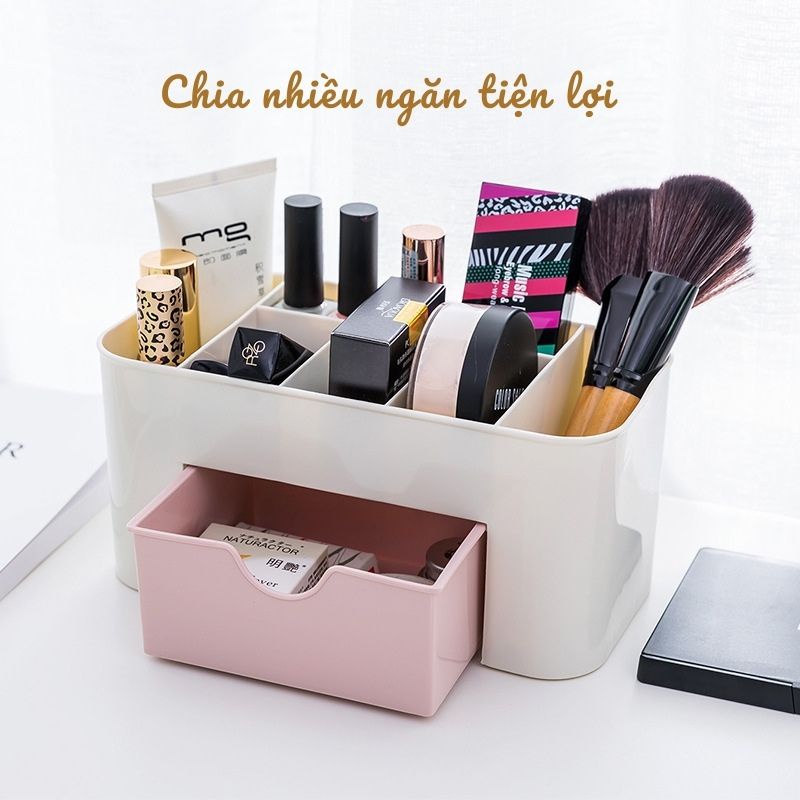 Kệ đựng mỹ phẩm IMA Store để bàn nhiều ngăn bằng nhựa PP giá rẻ - Kệ để đồ trang điểm mini đa năng chia ô